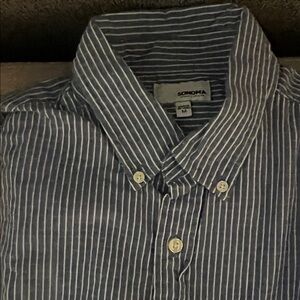 Men's Blue Stripe Button-Down Shirt